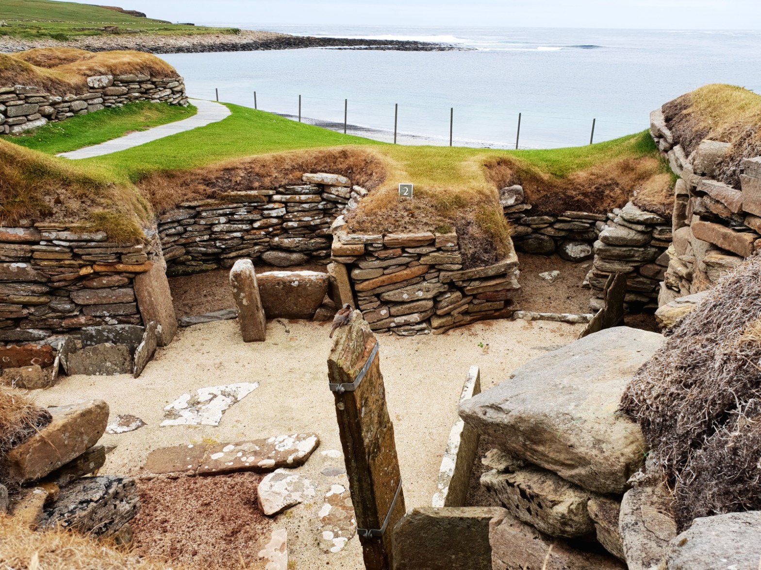 One of the buildings unearthed at Scara Brae on Orkney